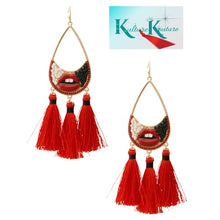 Load image into Gallery viewer, Red Kiss Me Earrings
