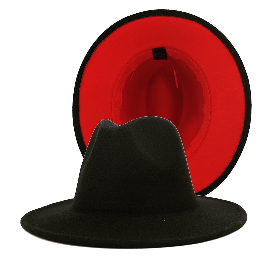Black and Red Unisex Fedora Hat