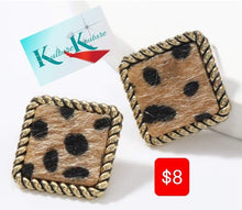 Load image into Gallery viewer, Animal Print Square Earrings 2 Colors Available
