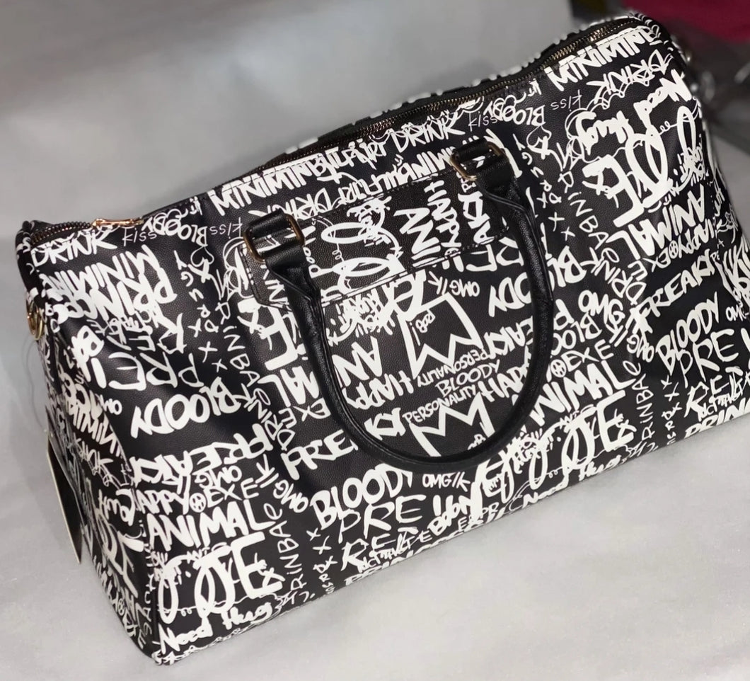 Black & White Graffiti Duffle Bag