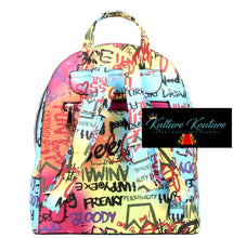Load image into Gallery viewer, Queen Bee Graffiti Backpack Purse
