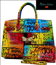 Load image into Gallery viewer, Large Queen Graffiti Satchel with wallet and strap
