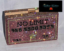 Load image into Gallery viewer, NO LIMIT CRYSTAL CREDIT CARD RHINESTONE CLUTCH
