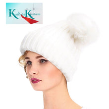 Cargar imagen en el visor de la galería, White Fur Snow Bunny Hat
