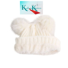 Cargar imagen en el visor de la galería, White Fur Snow Bunny Hat
