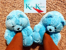 Load image into Gallery viewer, BLUEBERRY Teddy Bear Slippers
