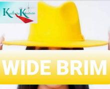 Cargar imagen en el visor de la galería, Yellow Wide Brim Fedora Hat
