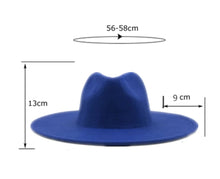 Cargar imagen en el visor de la galería, ROYAL BLUE WIDE BRIM FEDORA HAT
