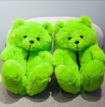 將圖片載入圖庫檢視器 LIME TEDDY BEAR SLIPPERS
