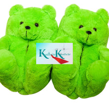 將圖片載入圖庫檢視器 LIME TEDDY BEAR SLIPPERS
