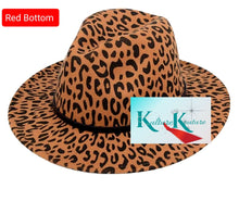 Cargar imagen en el visor de la galería, Leopard And Red Unisex Fedora Hat With Belt
