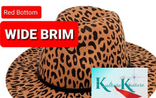 Cargar imagen en el visor de la galería, LEOPARD AND RED UNISEX WIDE BRIM FEDORA WITH BELT
