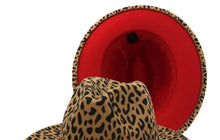 Cargar imagen en el visor de la galería, Leopard And Red Unisex Fedora Hat With Belt
