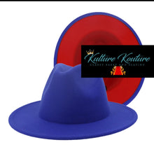 Cargar imagen en el visor de la galería, ROYAL BLUE AND RED UNISEX FEDORA
