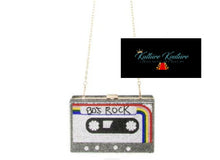 將圖片載入圖庫檢視器 80&#39;s Rock Mixed Tape Rhinestone Cassette Clutches with Removable Straps
