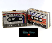 將圖片載入圖庫檢視器 80&#39;s Rock Mixed Tape Rhinestone Cassette Clutches with Removable Straps
