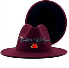 Cargar imagen en el visor de la galería, Maroon and Black bottom Unisex Fedora
