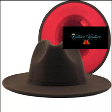 Cargar imagen en el visor de la galería, Chocolate and Red Unisex Fedora Hat
